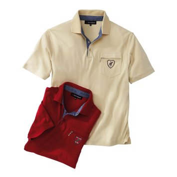 Interlock-Shirt mit Kontrastkragen
