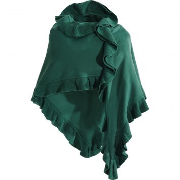 Poncho mit dekorativen Rüschen