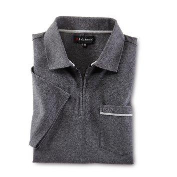 Piqué-Poloshirt mit Zipperkragen
