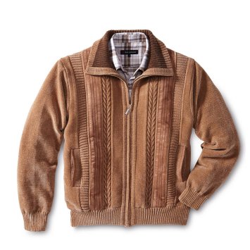 Chenille-Strickjacke