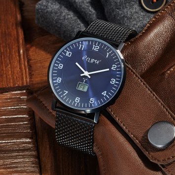 Funk-Armbanduhr „Black & Blue“