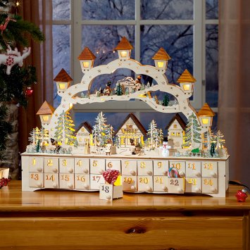 Großer Adventskalender-Schwibbogen