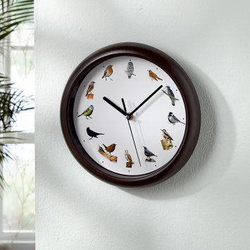 Wanduhr mit Vogelstimmen