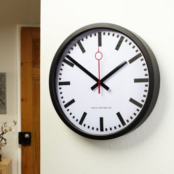 Funkuhr Funk Bahnhofsuhr 30 Cm Peweta Funkwanduhr DCF77 (mit