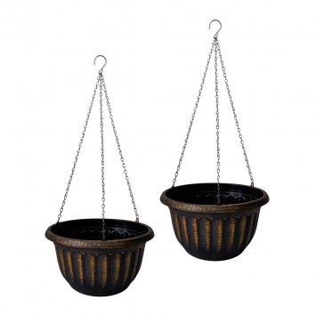 Blumenampeln im Antik-Look (2er-Set)