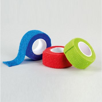 3 selbsthaftende Wundpflaster in den Farben blau, rot und grün - Verbandsmaterial für den schnellen Einsatz