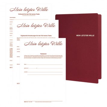 Mappe „Mein letzter Wille”