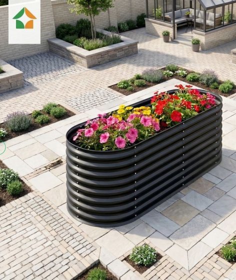 Hochbeet Stahl Oval S 160 x 80 x 80 Anthrazit 
