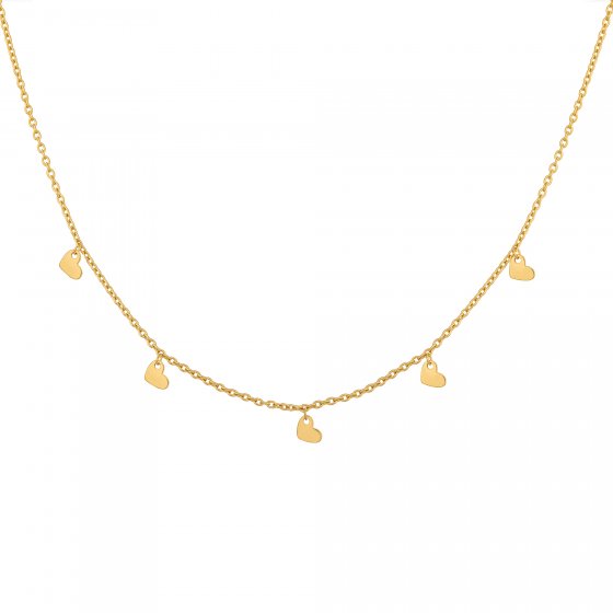 Collier 925 Silber vergoldet Anhänger Herzen 