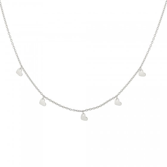 Collier 925 Silber rhodiniert Anhänger Herzen 