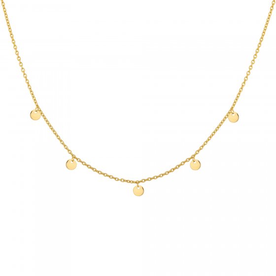 Collier 925 Silber vergoldet Anhänger Plättchen 