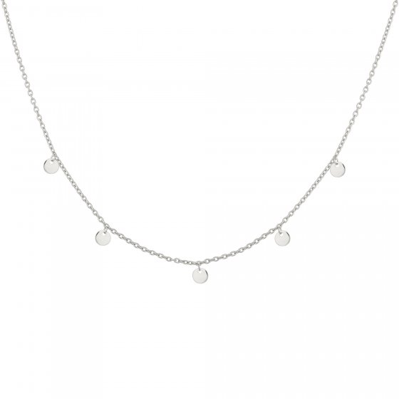 Collier 925 Silber rhodiniert Anhänger Plättchen 