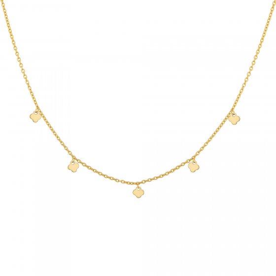 Collier 925 Silber vergoldet Anhänger Kleeblatt 