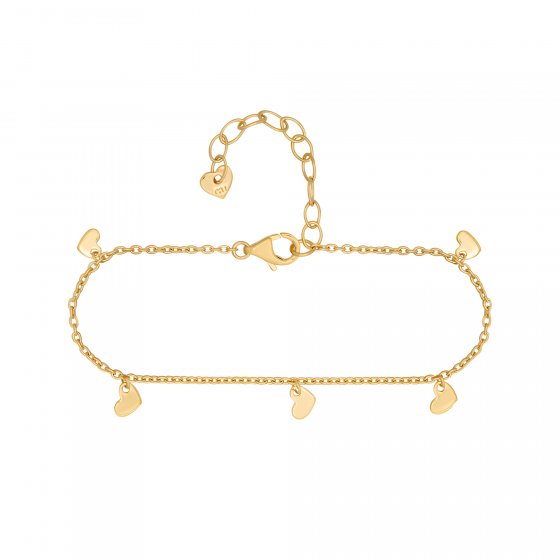 Armband 925 Silber vergoldet Anhänger Herzen 