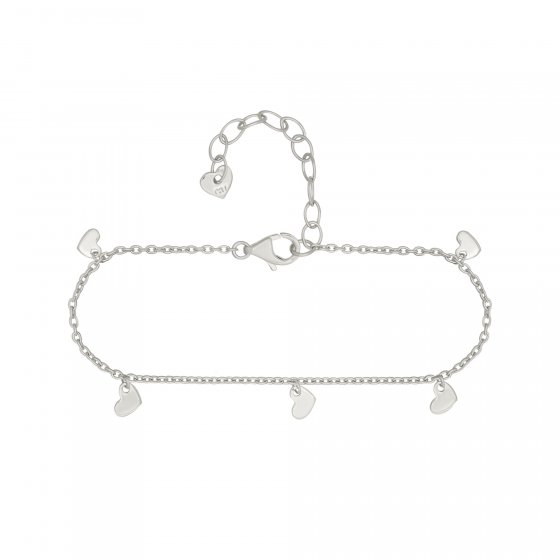 Armband 925 Silber rhodiniert Anhänger Herzen 
