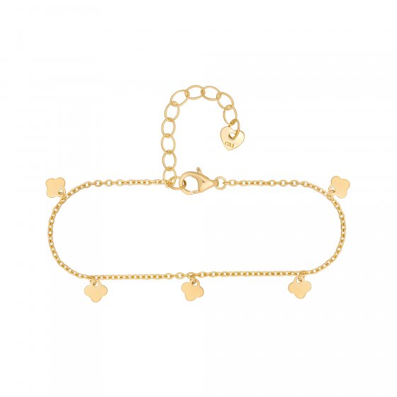 Armband 925 Silber vergoldet Anhänger Kleeblatt 