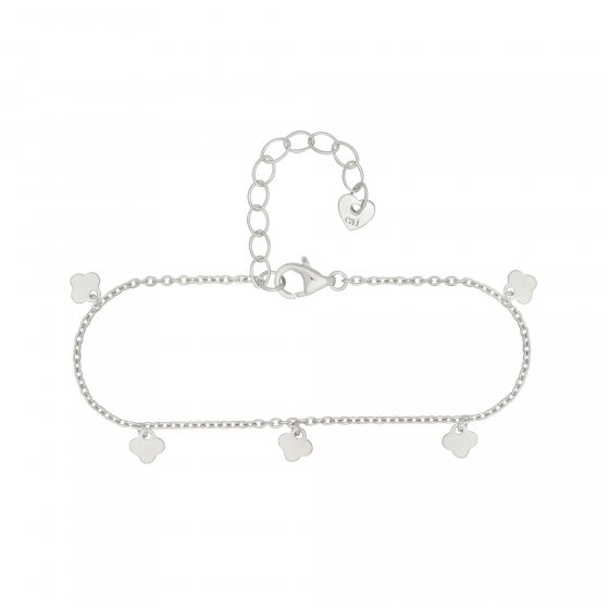 Armband 925 Silber rhodiniert Anhänger Kleeblatt 