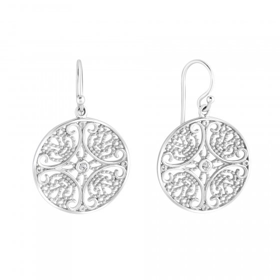 Ohrringe 925 Sterling Silber rhodiniert mit Zirkonia weiß 