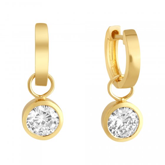 Ohrringe Silber 925 vergoldet mit weißen Zirkonia-Steinen 