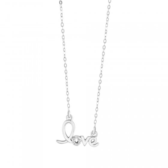 Halskette Silber 925 rhodiniert Diamant 0,026ct. 