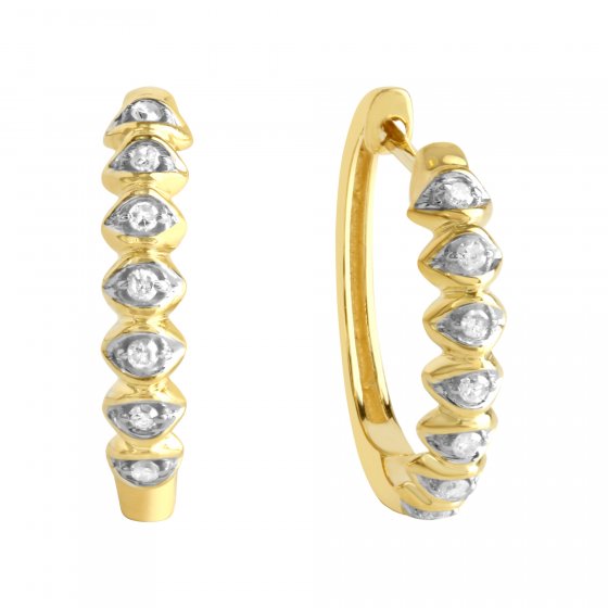 Ohrringe Gold 375 zweifarbig mit 14x Diamant zus. 0,10ct. 