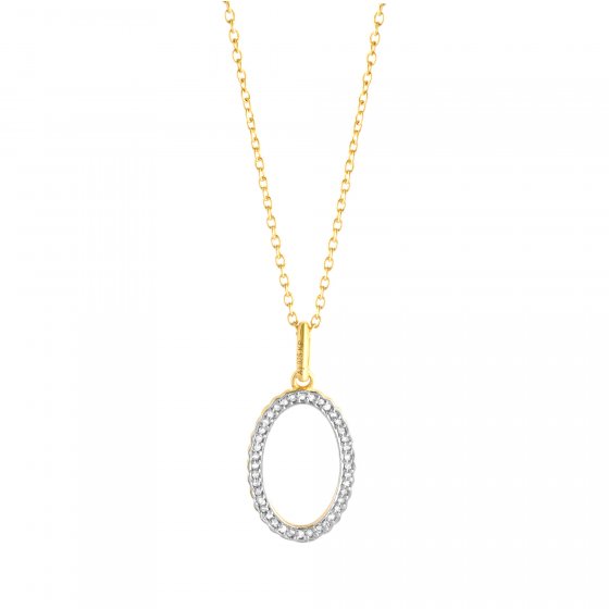 Halskette Silber 925 vergoldet mit 40x Diamant zus. 0,11ct. 