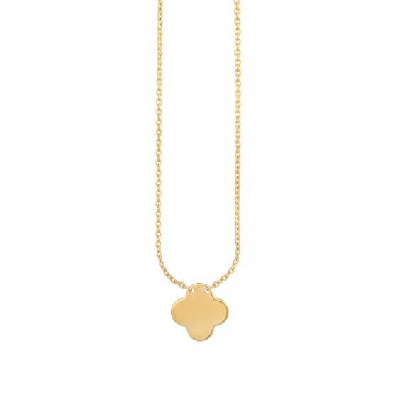 Collier 925 Sterling Silber gelb vergoldet Anhänger Clover Kleeblatt 