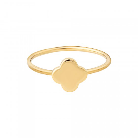 Ring 925 Sterling Silber gelb vergoldet Clover Kleeblatt 