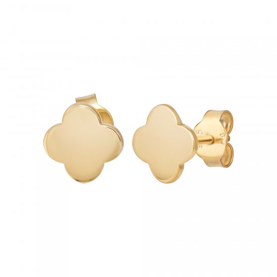 Ohrstecker 925 Sterling Silber gelb vergoldet Clover Kleeblatt 