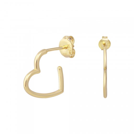 Creole 925 Sterling Silber gelb vergoldet Herz klein 