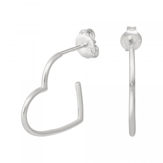 Creole 925 Sterling Silber rhodiniert Herz 