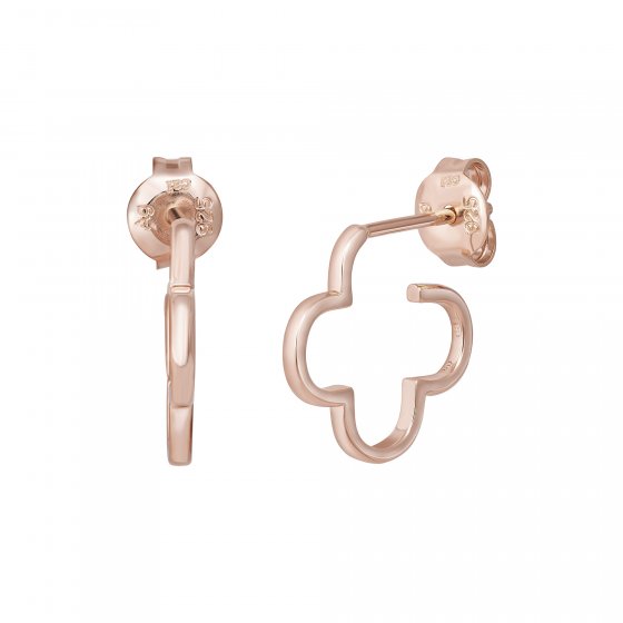 Creole 925 Sterling Silber rosé vergoldet Kleeblatt klein 