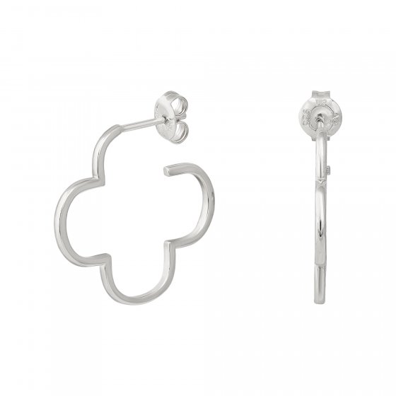 Creole 925 Sterling Silber rhodiniert Kleeblatt 