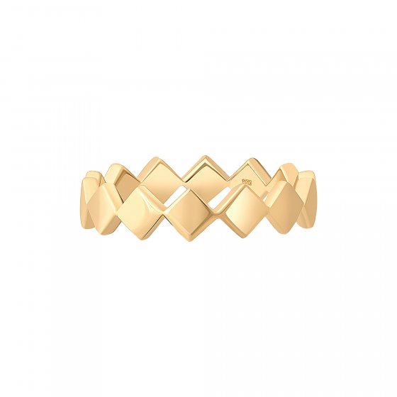 Ring 925 Sterling Silber gelb vergoldet Rauten 