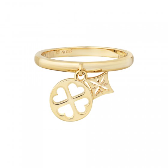 Ring 925 Silber vergoldet Anhänger Cut-outs 