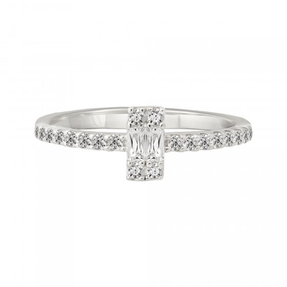 Ring 925 Sterling Silber rhodiniert mit Zirkonia 