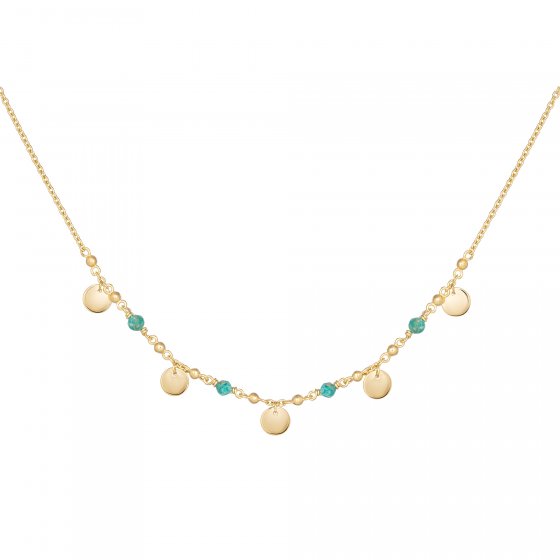 Collier 925 Silber vergoldet Amazonit Plättchen 