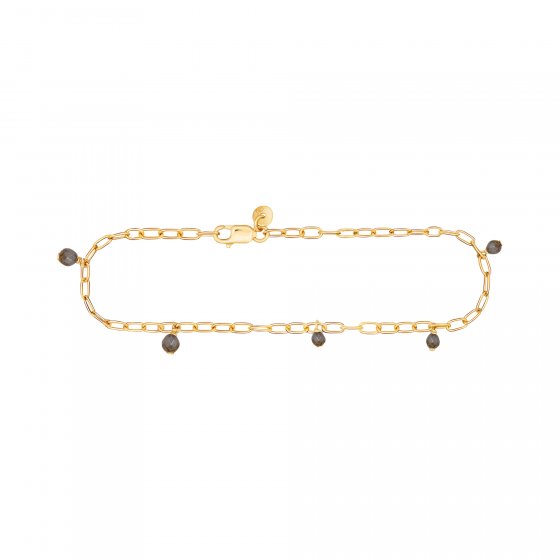 Armband 925 Silber vergoldet Hämatit 