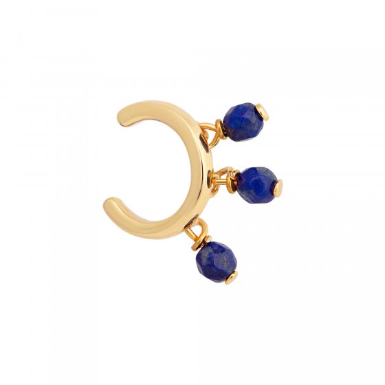 Ear Cuff 925 Silber vergoldet Lapislazuli 