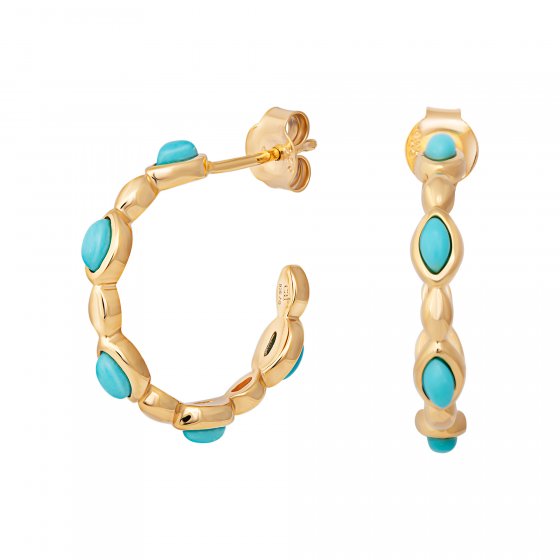 Creolen 925 Silber vergoldet Türkis 