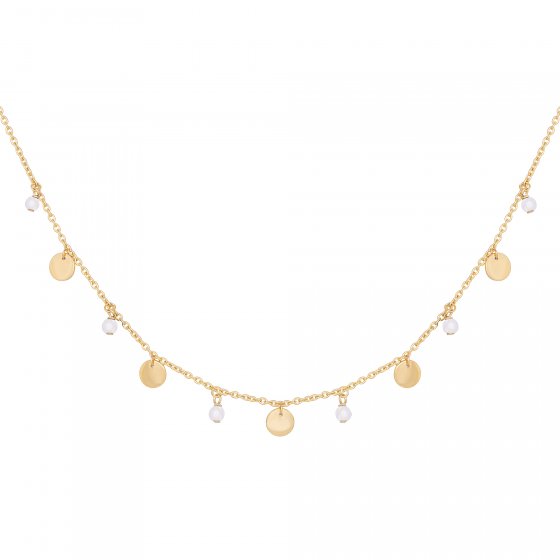 Collier 925 Silber vergoldet Rosenquarz Plättchen 