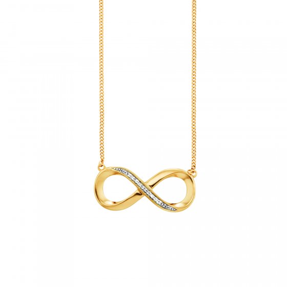 Collier 925/-Sterling Silber vergoldet Topas Infinity 
