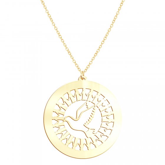 Anhänger mit Kette 925-Sterling Silber vergoldet Glänzend 42/45cm 