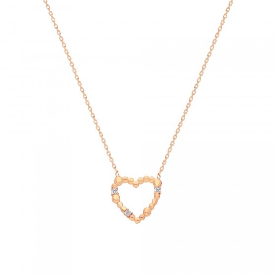 Kette 925 Sterling Silber rosevergoldet Glänzend 42+3cm Zirkonia Weiß 