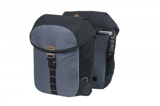 Fahrrad - Doppeltasche  "Miles MIK 2.0", schwarz/grau 