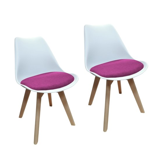 Stuhl Atlanta Weiß, Webstoff Pink 