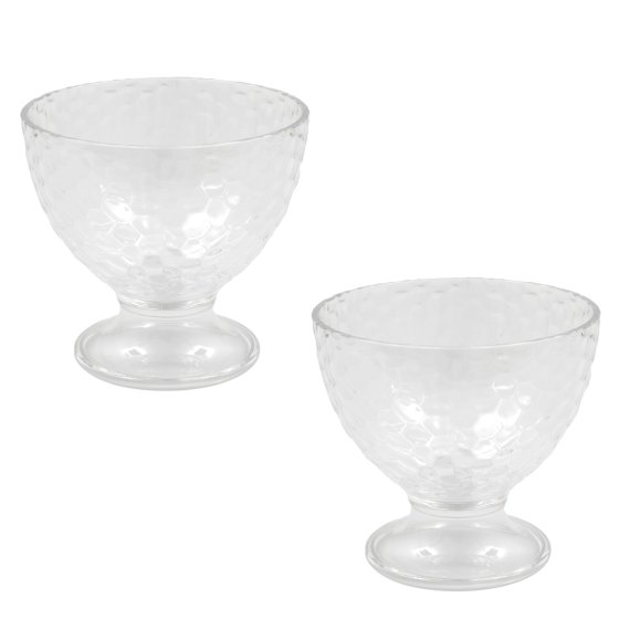 Eisbecher 2er Set Kunststoff mit Blaseneffekt 