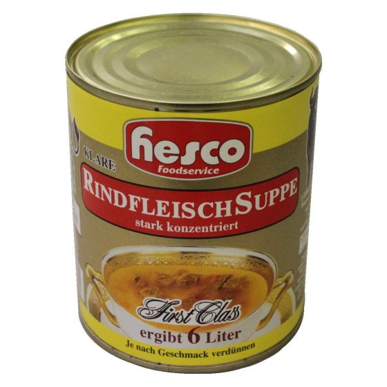 Hesco klare Rindfleischsuppe stark konzentriert Dosensuppe 850ml 