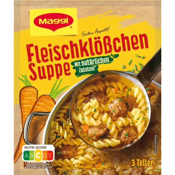 Maggi Guten Appetit Fleischklößchen Suppe mit natürlichen Zutaten 60g 