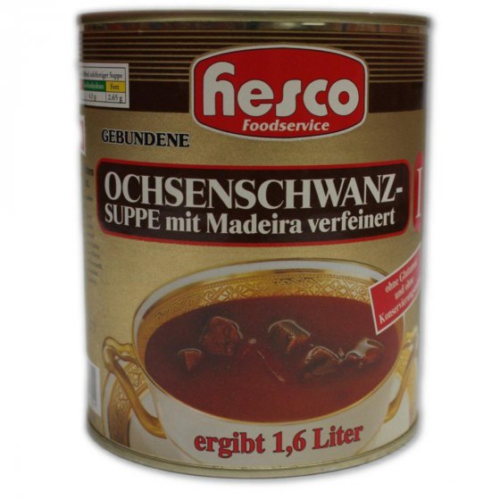 Hesco gebundene Ochsenschwanzsuppe Konzentrat extra viel Fleisch 850ml 